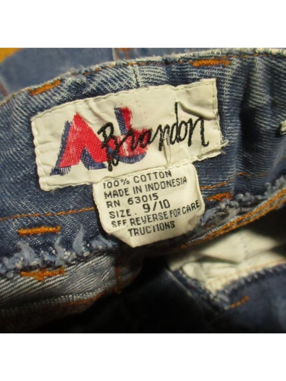 True Vintage Jeans 25x28 1980's High Waist Raw Denim 9/10 Boho Hippy Brandon